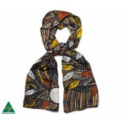 Aboriginal Art Silk Scarf - Pauline Woody